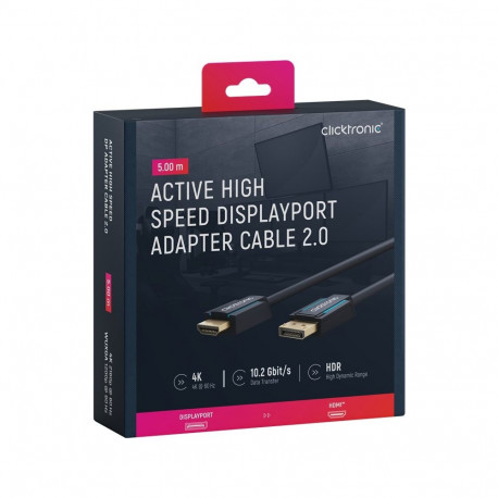 Clicktronic aktiivne DisplayPort-HDMI adapterkaabel 5 m