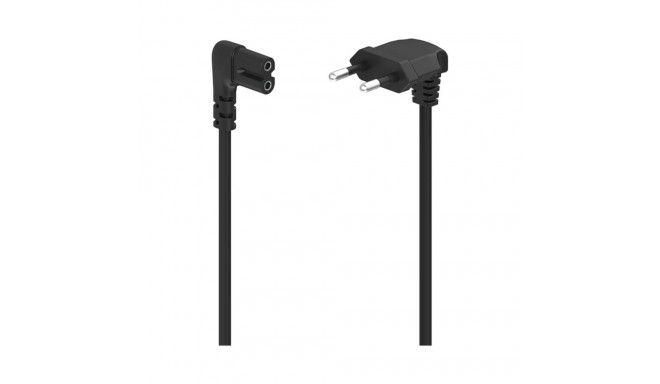 Voolukaabel Hama 2-pin 90° 3m, Black