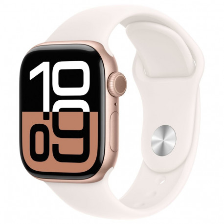 "APPLE Watch Series 10 GPS + Cellular 42mm Rose Gold Aluminium Case with Light Blush Sport Band - M/