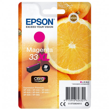 Epson tindikassett magenta nr 33XL Epson33XL Epson 33XL (C13T33634012)