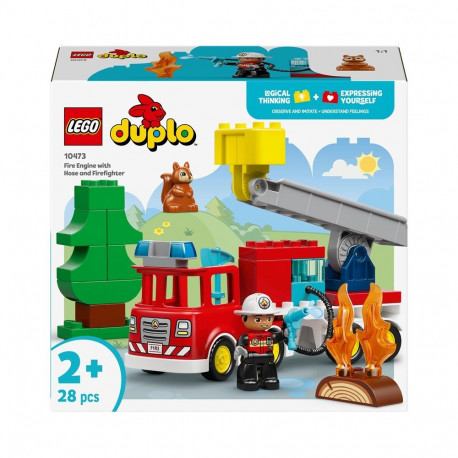 CONSTR LEGO FIRE TRCK W HOSE&FRFGHT10473