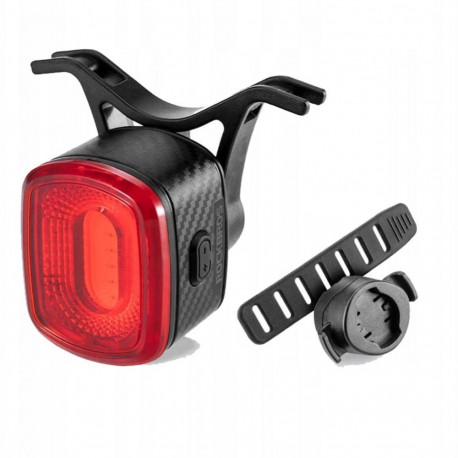 Rockbros Rockbros Q2S LED Rear Bike Light with Smart Stop System + USB-C - USB-A Cable - Black