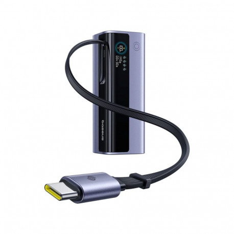 LiPo PowerBank 20000mAh 145W USB-A, USB-C with retractable USB-C cable, EnerGeek GR11, grey BASEUS