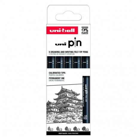 uni-ball tindipliiats Pin komplekt, 5 tk