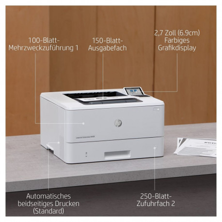 "HP LaserJet Enterprise M406DN S/W-Laserdrucker 38 S./Min. A4 LAN Duplex"
