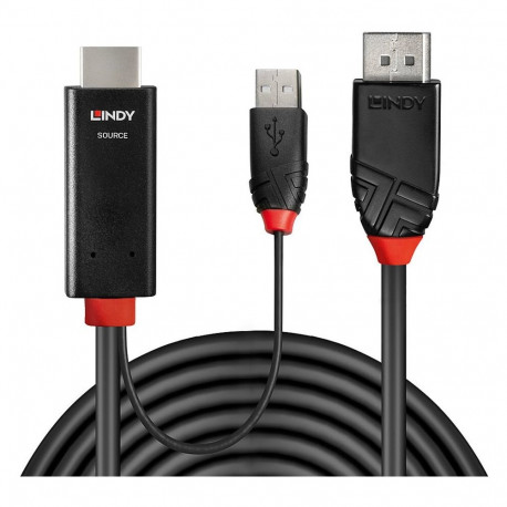 Adapterkaabel HDMI > DisplayPort 3m, must/punane