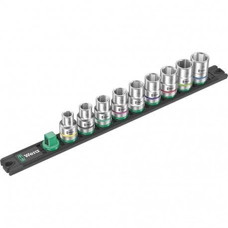 Padrunite magnetriba ja padrunotsikute komplekt C 4 Zyklop 1/2" 9-osaline, must/roheline
