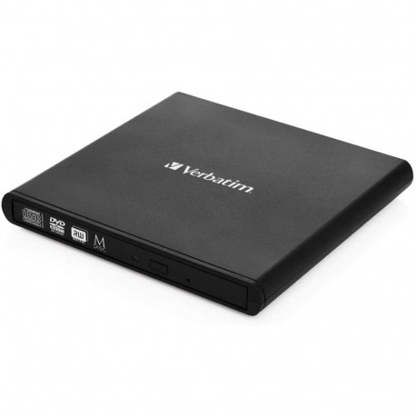Externer Slimline CD-DVD-Brenner, externer DVD-Brenner (schwarz, USB-A 2.0)