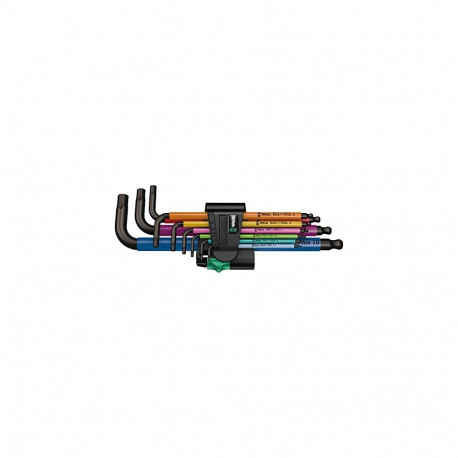 950/9 Hex-Plus Multicolour 1 Winkelschlüsselsatz, 9-teilig (mit Halteclip, BlackLaser-Oberfläche)
