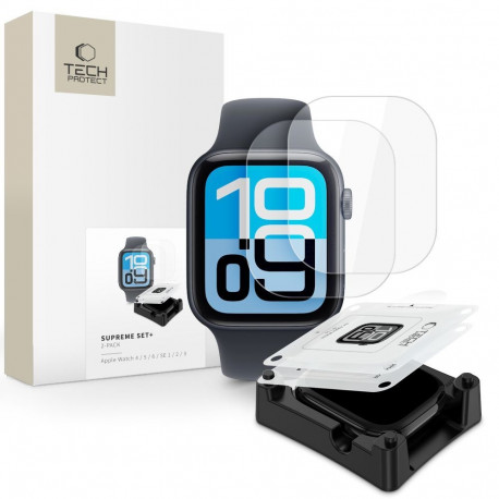 FOLIA HYDROŻELOWA TECH-PROTECT SUPREME SET+ 2-PACK APPLE WATCH 4 / 5 / 6 / SE 1 / 2 / 3 (44 MM) CLEA
