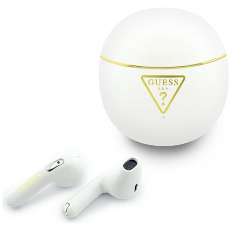 Wireless earphones Guess TWS GUTWSA15HETH (Small Round Script Print) white