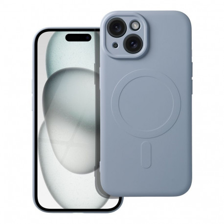 Case for Samsung A57 Silicone Mag Cover compatible with MagSafe light blue