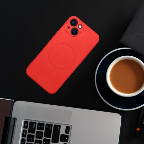 Case for Samsung S26 ULTRA Silicone Mag Cover compatible with MagSafe (camera protection) red