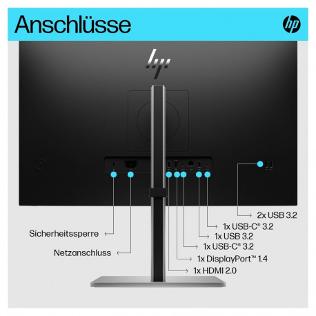 "HP E27k G5 IPS UHD 3840x2160 DP/HDMI/USB-C 350cd"