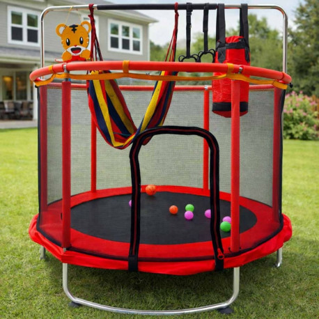 Laste batuut aiapalli võrk korvpall 150cm punane