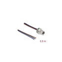DeLOCK M8 panel-mount cable A-coded 3 pin female for panel with open cable ends front mounting 0.5 m