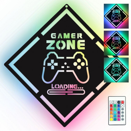 Manta MASNL132RGB GAMER ZONE Style LED Neon Lights, Black MDF RGB