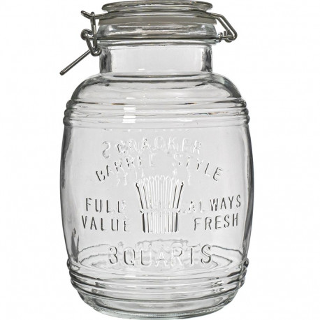 3l Old Barrel Glass Jar with Clamp Lid BROWIN 610330, 3.0 L, glass