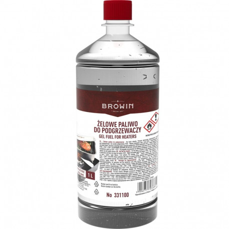 Browin 331100 gel fuel 1l, ethanol-based, smokeless and odourless, food-safe, 0.85 kg