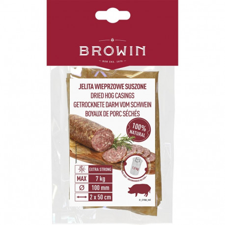 Browin Dried Pork Casings 310621, 100mm, 50cm, 2 pcs, natural, strong