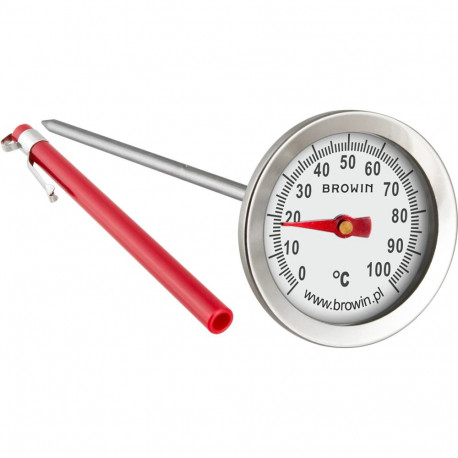 Browin toidu termomeeter 100400, 0°C kuni 100°C, ±2°C, analoog, tihvtandur, valge sihverplaat, ainul