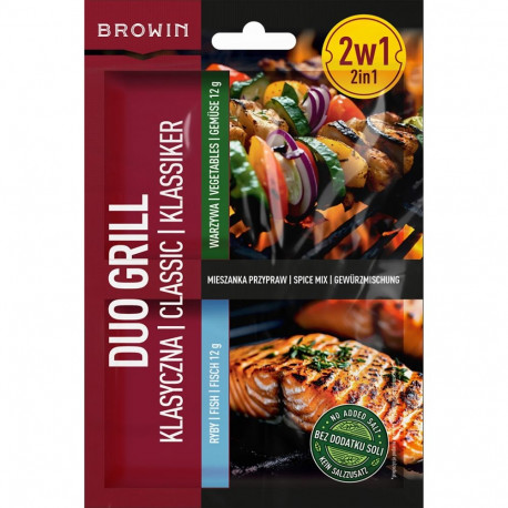 Duo Grill Classic for Fish and Vegetables BROWIN 310031 2-in-1 Seasoning Blend, 2 x 12 g