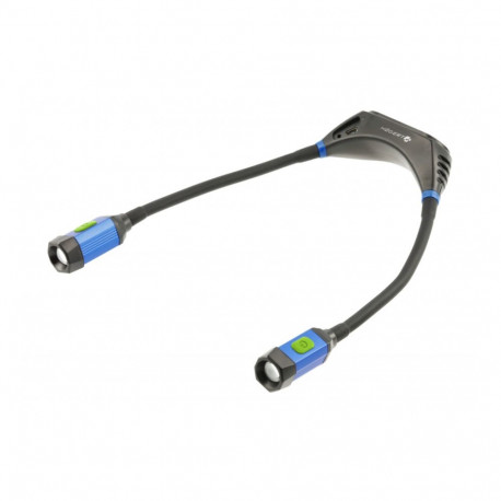 Rokas brīvroku lukturis, HOGERT, HT1E429, 300 lm, regulējams, elastīgas rokas, magnēts, USB-C uzlāde