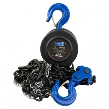 Scheppach SCH-TRC9030 manual chain hoist winch for lifting and moving loads 3T chain 3m 360° rotatin