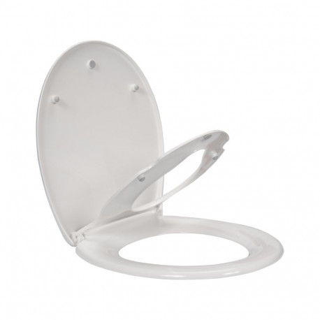 Fala Toilet Seat 2IN1 PP-O Soft Close 75471, white, 402-462x371x48mm, detachable children's cover, e