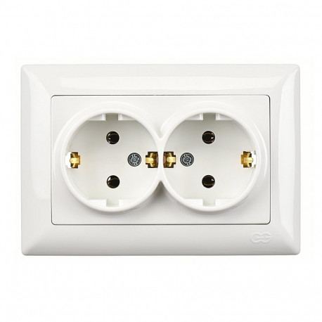 Visage Kontaktligzda ar sazemējumu, z/a 2 vietas, balts, 01281100-100150, GÜNSAN