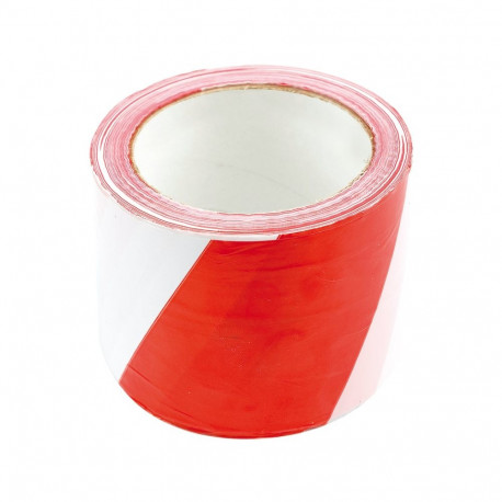 Norobežojošā lente sarkana/balta 100m, 75233 TOYA, 75mm plata, PVC