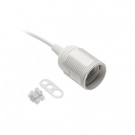 Gtv E27 pistik GZ-E27000-00, 220-240V, 60W, 16cm, 2x0.75mm², valge, plast