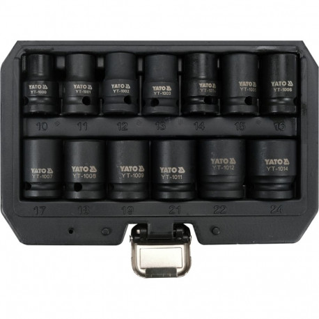 Yato YT-10251 Impact Socket Set 13pcs, 1/2", 6-point, CrMo SCM-440, phosphated