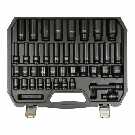 Yato Löökmutrike komplekt YT-10555, 40tk, 1/2" (12,7mm), CrMo SCM-440, GRD, AS-DRIVE