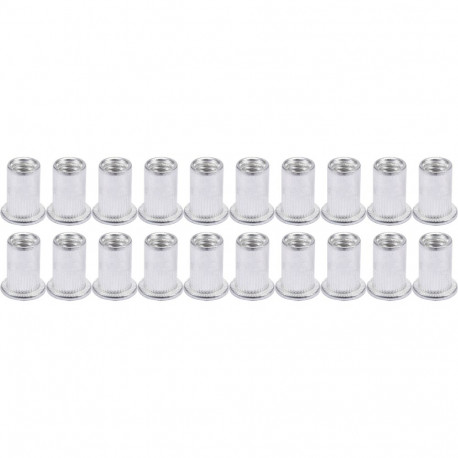 Yato YT-36454 threaded rivet nuts M6, 20pcs, 14mm, 8.9mm, aluminium, knurled flange