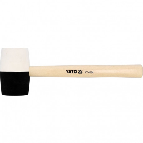 Double sided rubber mallet with wooden handle head 117×63 mm handle 341 mm 780 g YT-4604 Yato