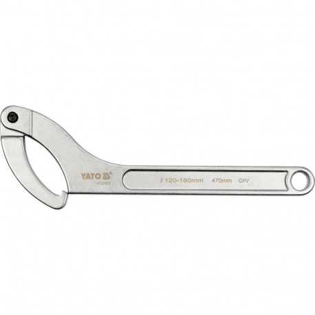 Yato Paindlik Konksu Võti YT-01674, 470mm, 120-180mm, CrV, kroomitud, mati, ümmargustele soonikutele