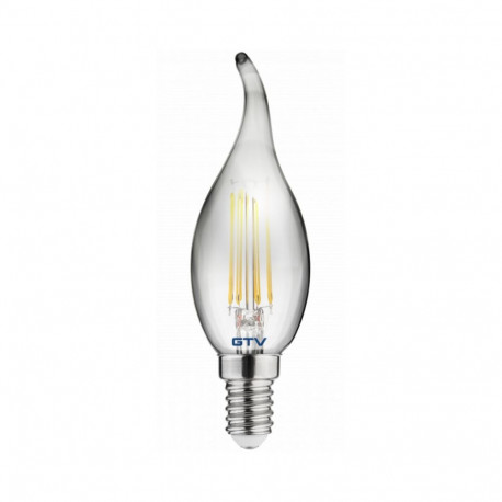 Dekoratīva LED spuldze, FILAMENT, C35L, 1800K, E14, 4W, 200lm, 360°; LD-C35FP4-18L GTV