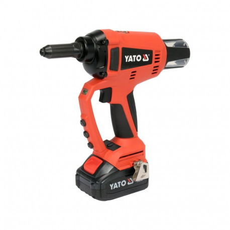 Cordless riveter for aluminium and stainless steel rivets 18V 3Ah 20000N 2.4-5.0mm charger YT-82955 