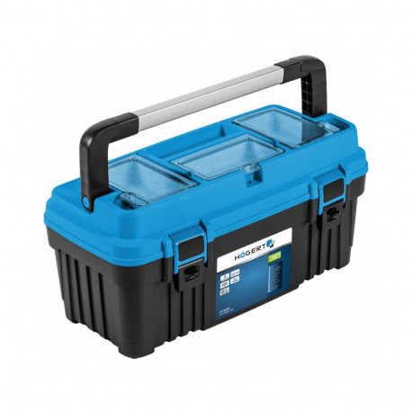 Hogert HT7G061 tool chest, 470x256x238mm, 15kg, ABS, polycarbonate lids, aluminum handle, 2 locks, 3