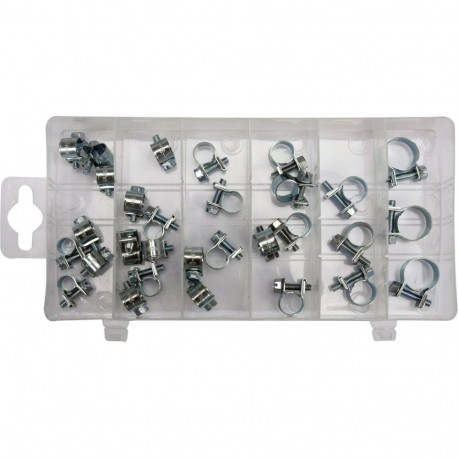 Yato Hose Clamp Assortment YT-06783, 30pcs, 6-8mm x7, 7-9mm x7, 8-10mm x5, 9-11mm x5, 10-12mm x3, 14