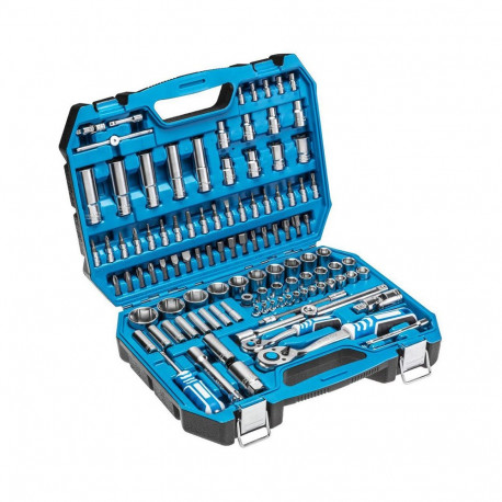 Hogert HT1R432 tööriistakomplekt, 112 tk, 1/4" ja 1/2", 72 hammast, CrV/CrMo, kast