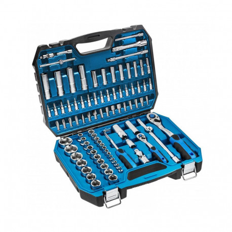 Hogert HT1R426 tool set 95 pcs, 1/4" and 1/2" sockets, bits, ratchet wrenches, chrome vanadium steel