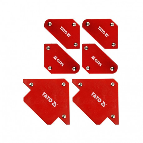 Yato YT-08678 Keevitusmagneti hoidikute komplekt, 6 tk, 4.5/11.5 kg, 45/90/135°, 43x72x12/82x118x14 