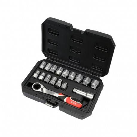 Yato tööriistakomplekt SPLINE YT-38653, 17tk, 3/8" (9.5 mm), 1/2" (12.7 mm), CrV 50BV30, 72 hammast,