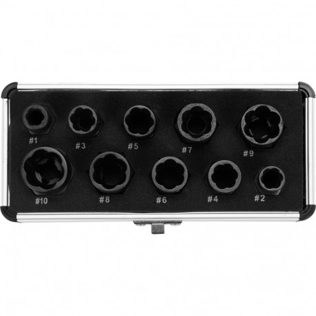 Yato YT-06031 Twist socket set, 10 pcs, 3/8", 27 mm, 40Cr, oxidized, GRD