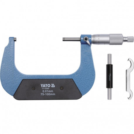 Yato YT-72303 mikromeeter, 75-100mm, ±0,01mm, 5-40°C, DIN 863, GRD, süsinikteras