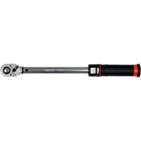 Yato YT-07612 Torque wrench, 10-60Nm, 1/2", ±4%, 415mm, 72 teeth, 42CrMo, PVC handle, viewing window