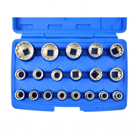 1/2" Gear Lock Socket Set 8-32mm 19pcs Geko