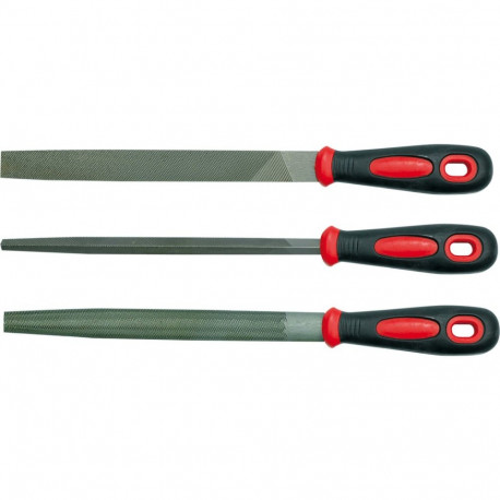 Vorel Steel File Set 25165, 200mm, 3pcs, GRD, T12 steel, PVC handle, 2 #